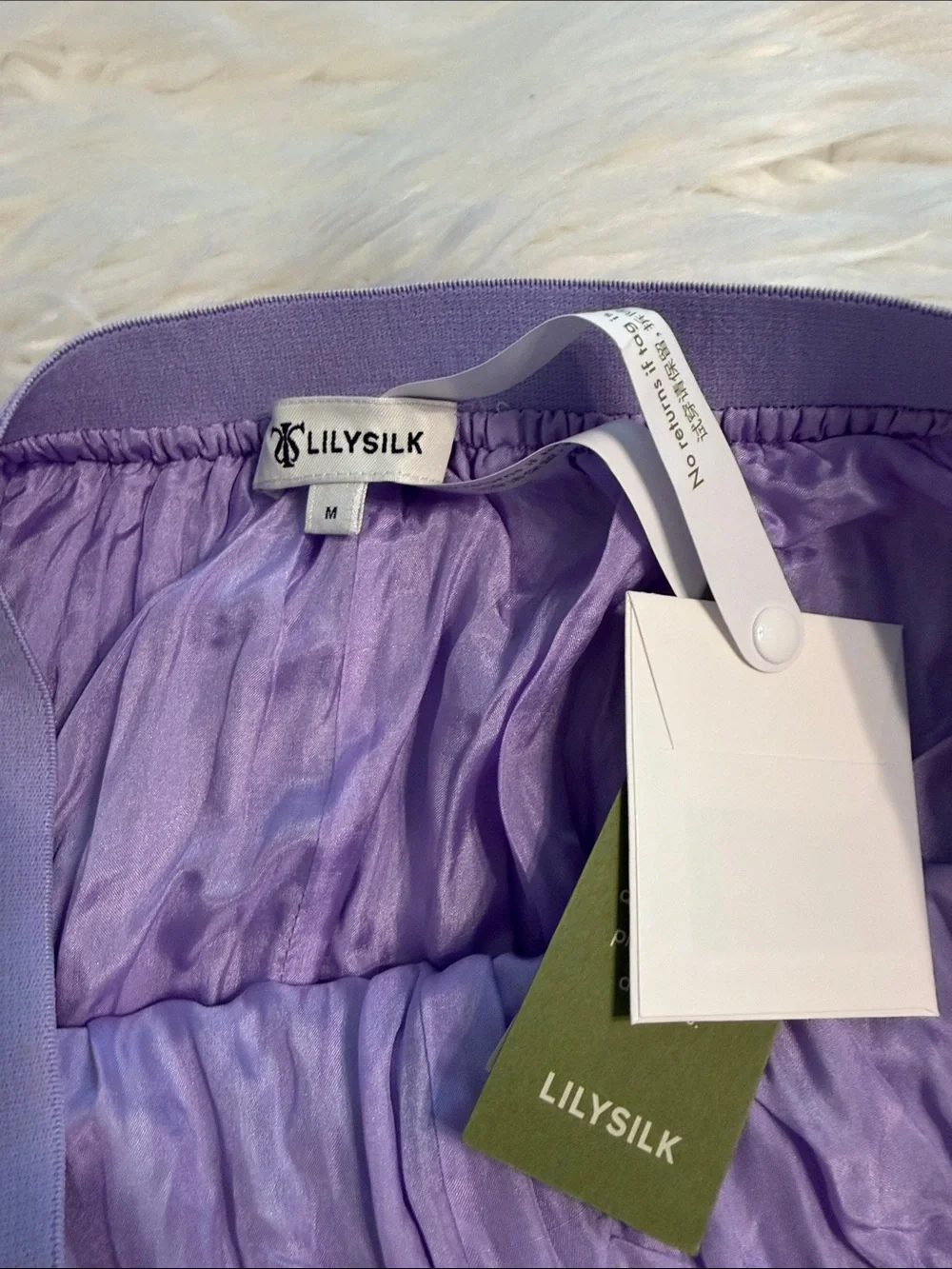 Lilysilk Pleated Lavender Midi Skirt - Women size M brand new length 30” W 26” - Picture 4 of 9